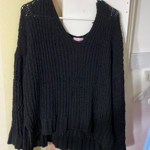 Black chenille sweater